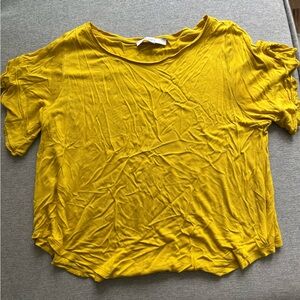 LOFT Yellow Short Sleeve Relaxed T-Shirt